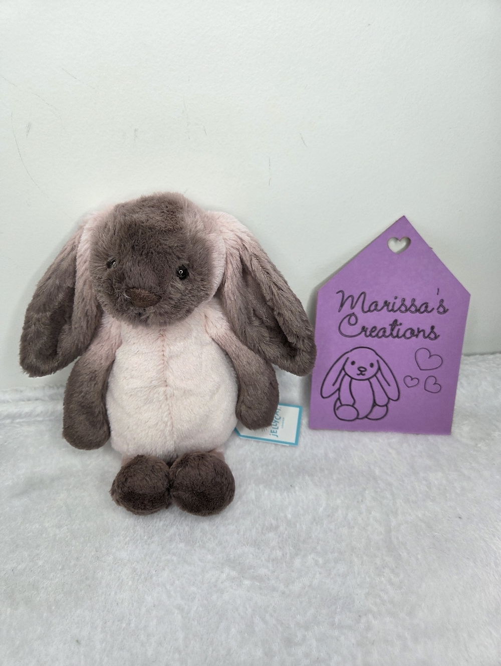 SOLD - BNWT Customized Jellycat Small Bashful Bunny "Lil Sy"